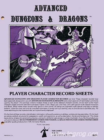 Couverture de Player Character Record Sheets