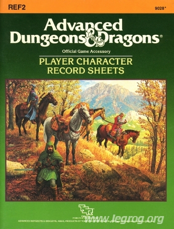 Couverture de REF2 - Player Character Record Sheets