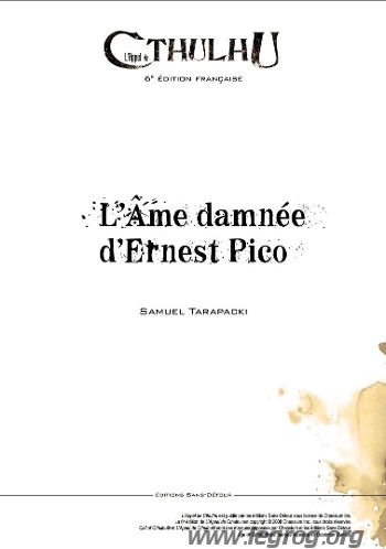 Couverture de Ame Damnée d'Ernest Pico (L')