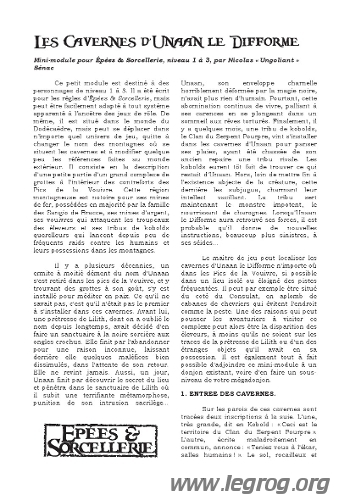 Couverture de Cavernes d'Unaan le Difforme (Les)
