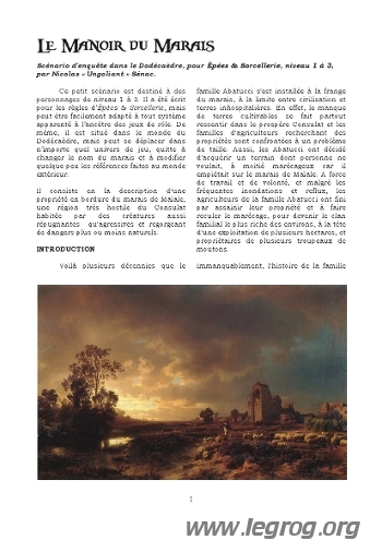 Couverture de Manoir du Marais (Le)