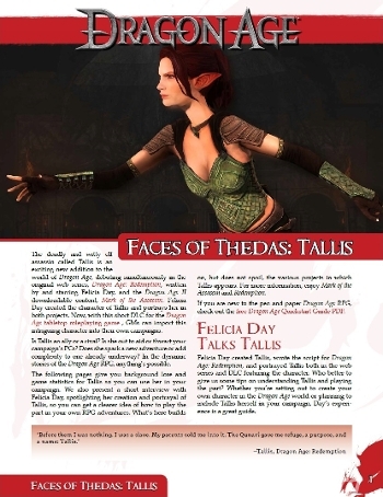 Couverture de Faces of Thedas : Tallis