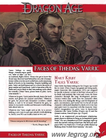 Couverture de Faces of Thedas : Varric