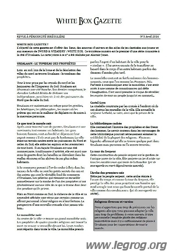 Couverture de White Box Gazette N°3
