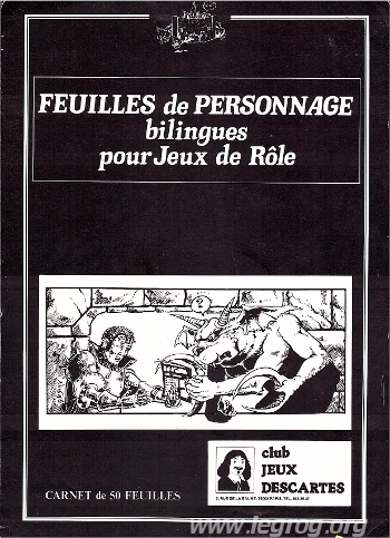 Couverture de Feuilles de Personnage Bilingues pour Jeux de Rôle