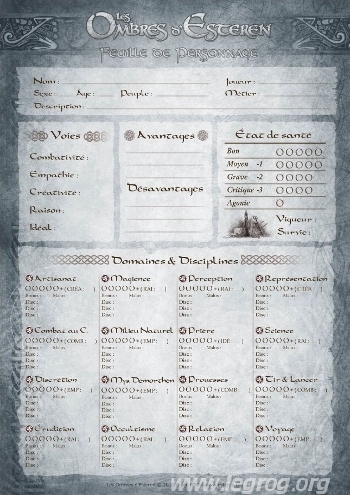 Couverture de Feuilles de Personnage