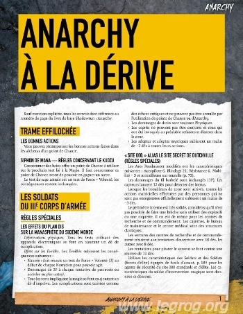 Couverture de Anarchy à la Dérive