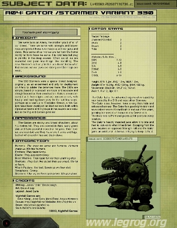 Couverture de A04 : Gator /Stormer Variant 330