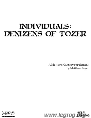 Couverture de Individuals : Denizens of Tozer