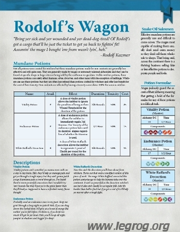 Couverture de Rodolf's Wagon : Mundane Potions