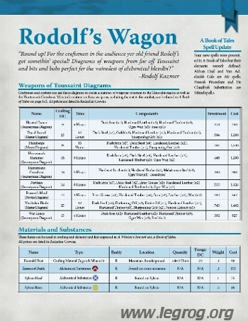 Couverture de Rodolf's Wagon : Weapons of Toussaint Diagrams