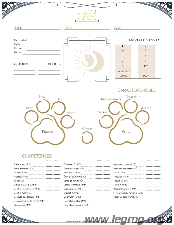 Couverture de Feuilles de Personnage