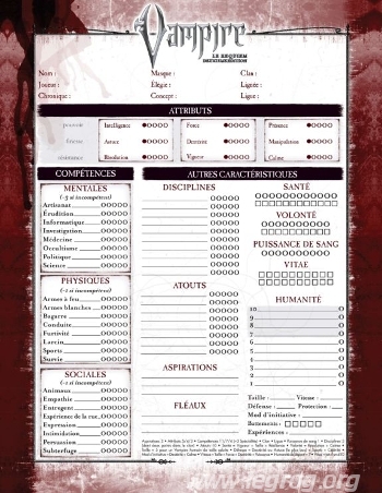 Couverture de Feuilles de Personnage