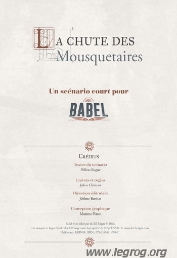 Couverture de Chute des Mousquetaires (La)