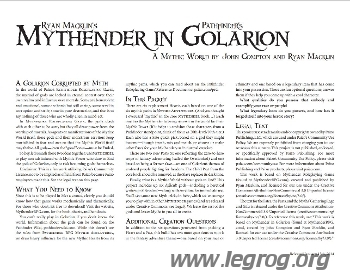 Couverture de Mythender in Golarion