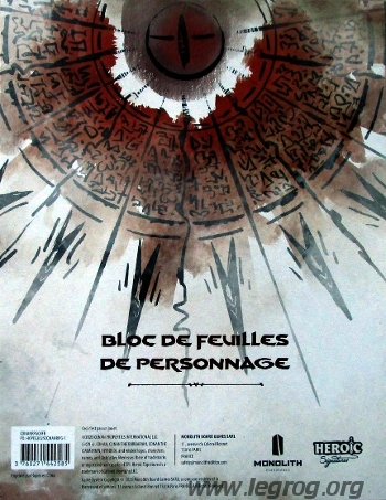 Couverture de Bloc de Feuilles de Personnage