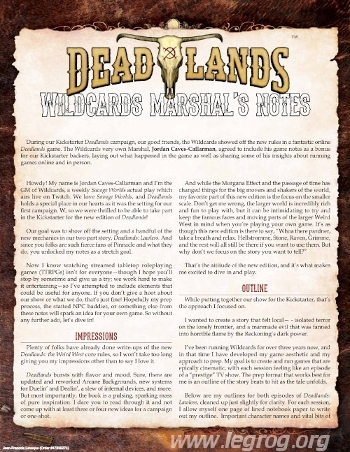 Couverture de Wildcards Marshal’s Notes