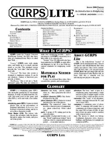 Couverture de GURPS Lite