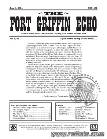 Couverture de Frontier Towns : Fort Griffin Volume 1