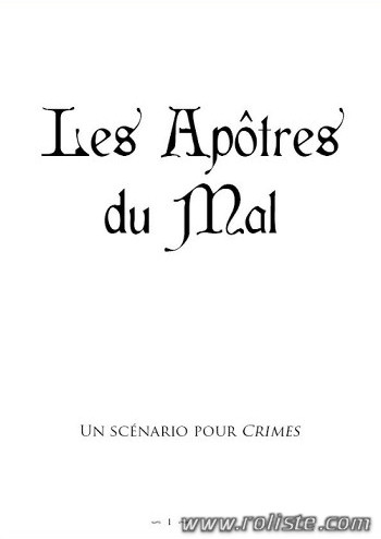 Couverture de Apôtres du Mal (Les)