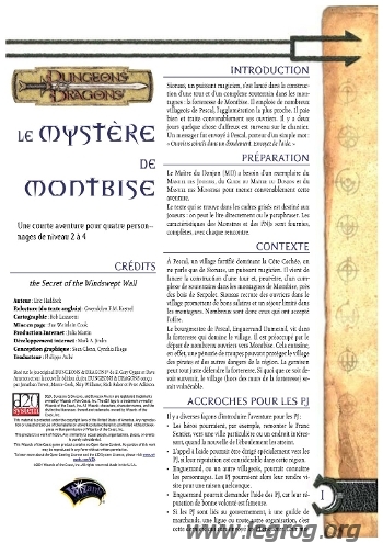 Couverture de Mystère de Montbise (Le)