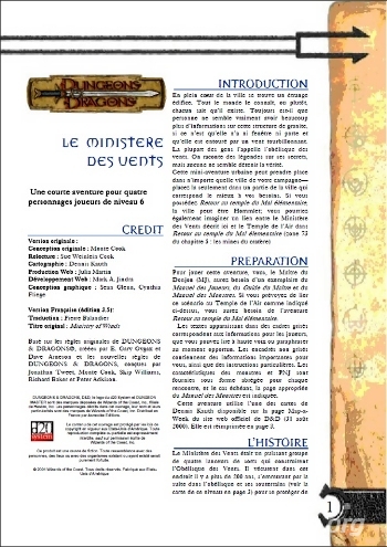 Couverture de Ministère des Vents (Le)