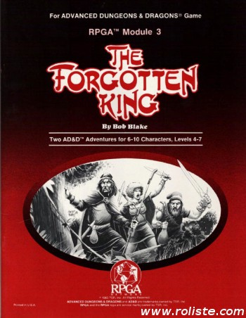 Couverture de RPGA3 - The Forgotten King