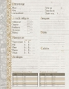 Bloc de Feuilles de Personnage